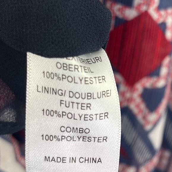 Adrianna Papell Sleeveless Dress Geometric Print Fitted Waist Flowey Size 14 - Picture 5 of 7